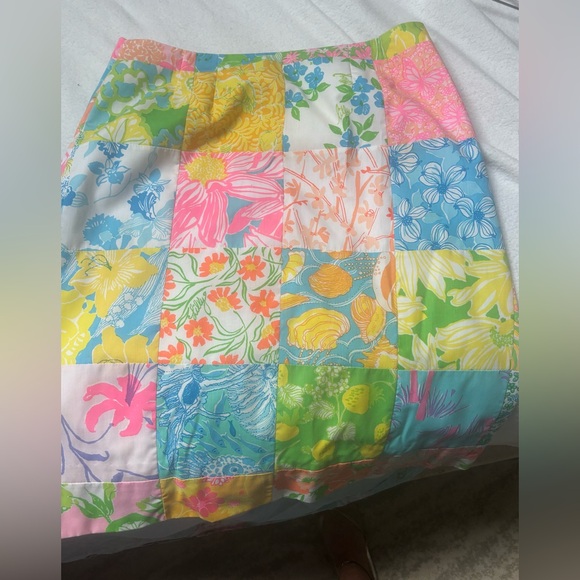 Lilly Pulitzer Floral Patchwork Skirt VINTAGE - Picture 6 of 15